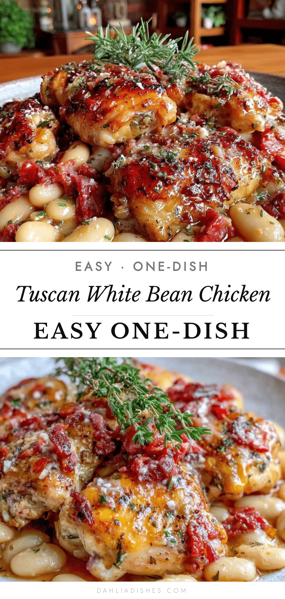 dump-and-bake tuscan white bean chicken recipe