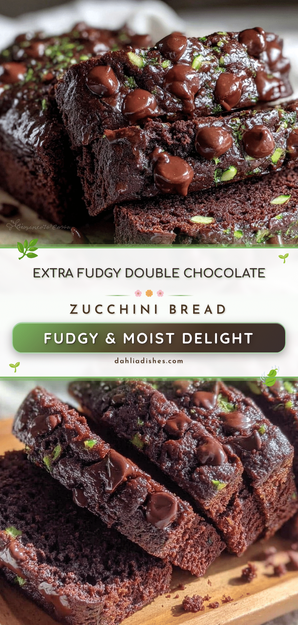 extra fudgy double chocolate chip zucchini bread recipe