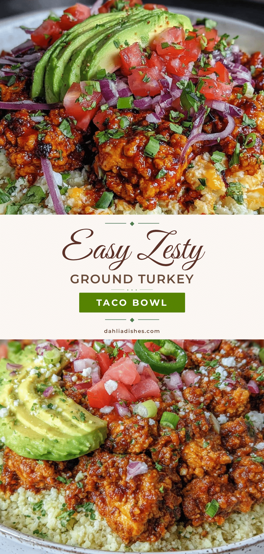 healthy ground turkey taco bowl recipe