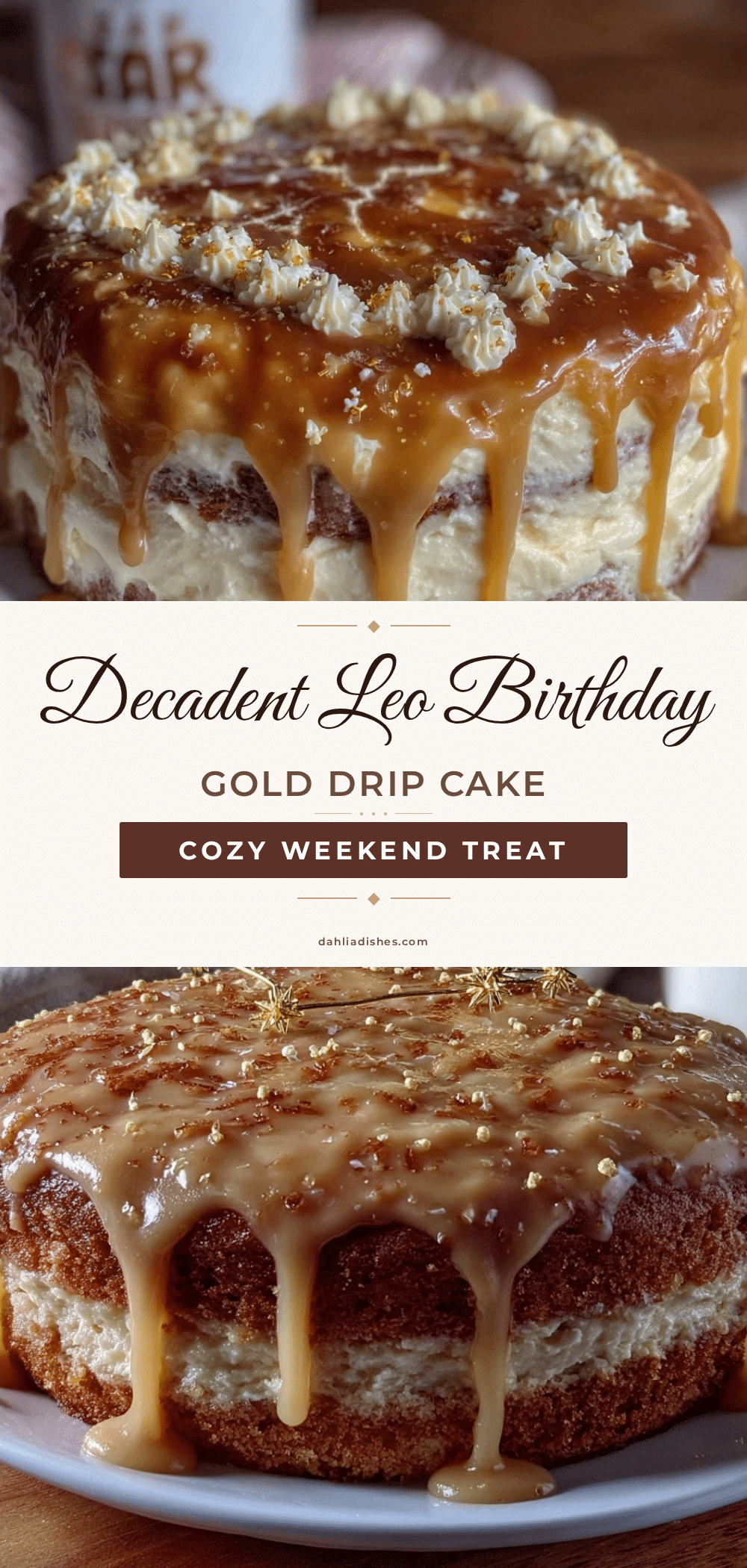 Leo Birthday Gold Drip Cake recipe