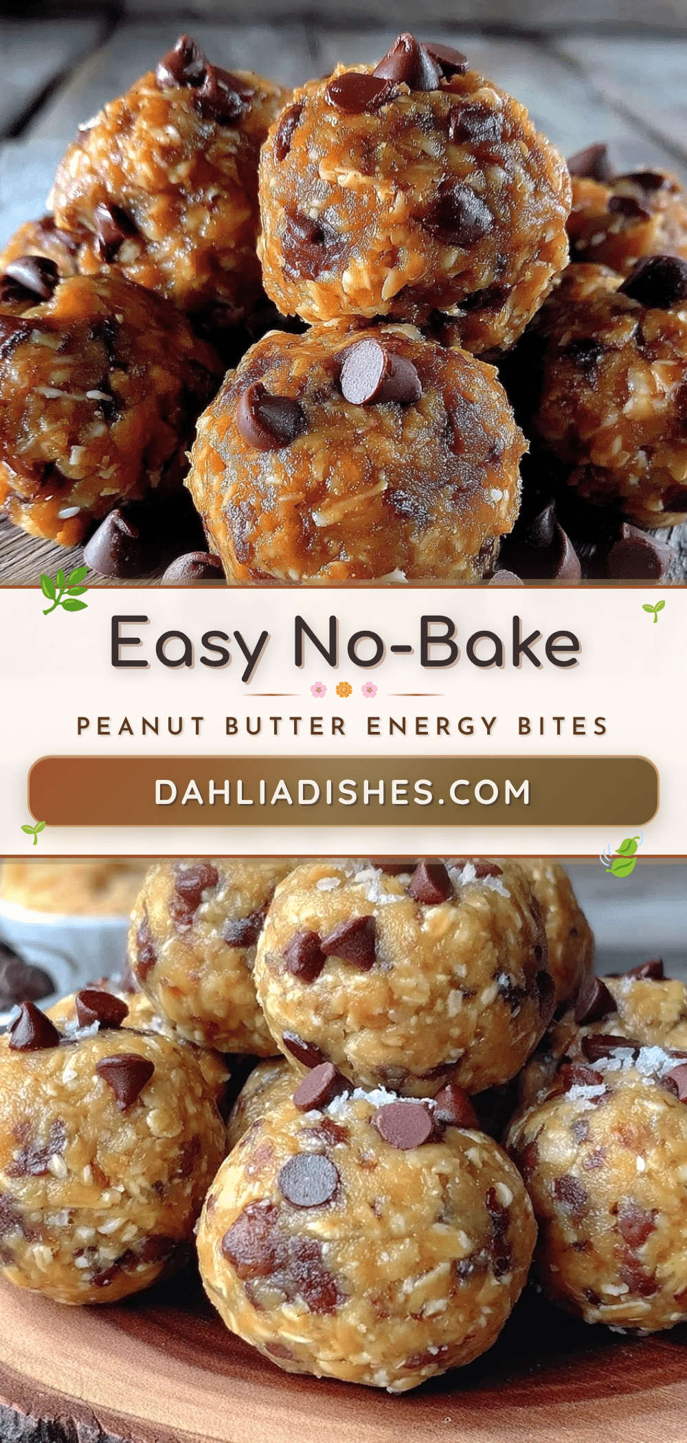 no bake peanut butter chocolate chip energy bites recipe