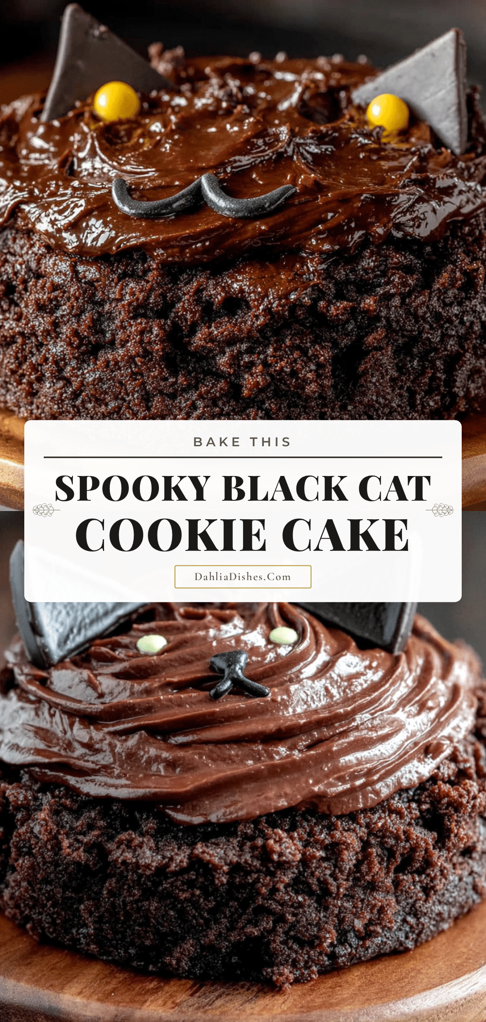 black cat Halloween cookie cake recipe