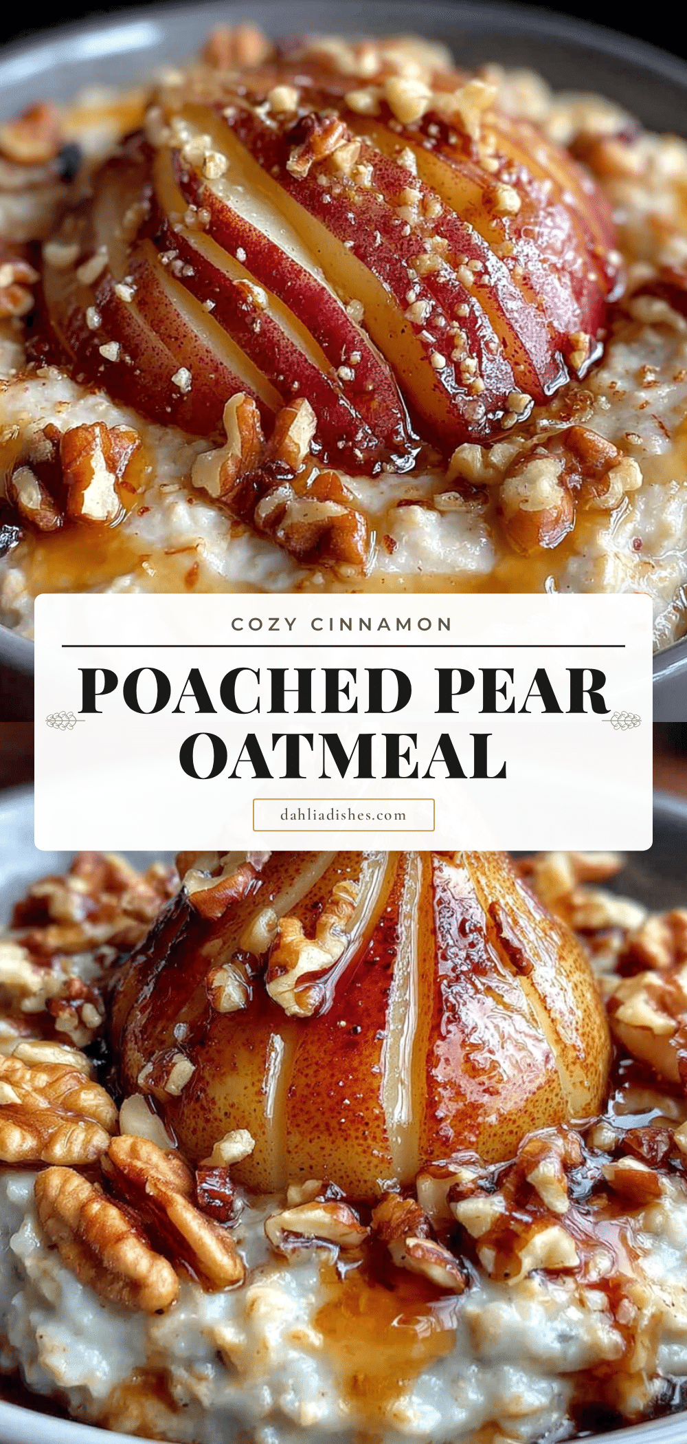 cinnamon poached pear oatmeal recipe