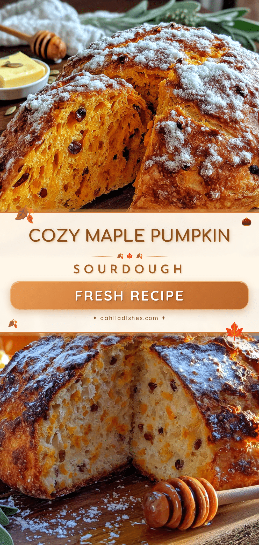 cozy maple pumpkin sourdough discard bread recipe