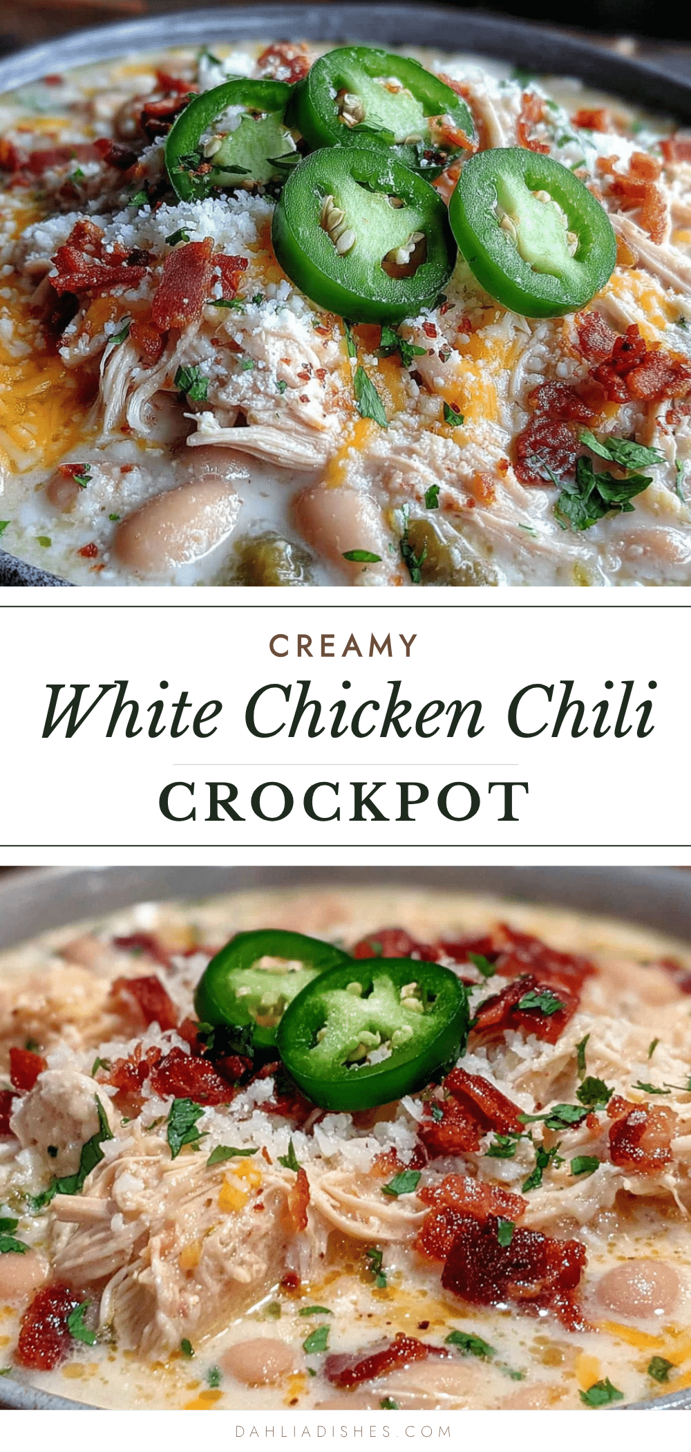 creamy crockpot white chicken chili with roasted poblano recipe
