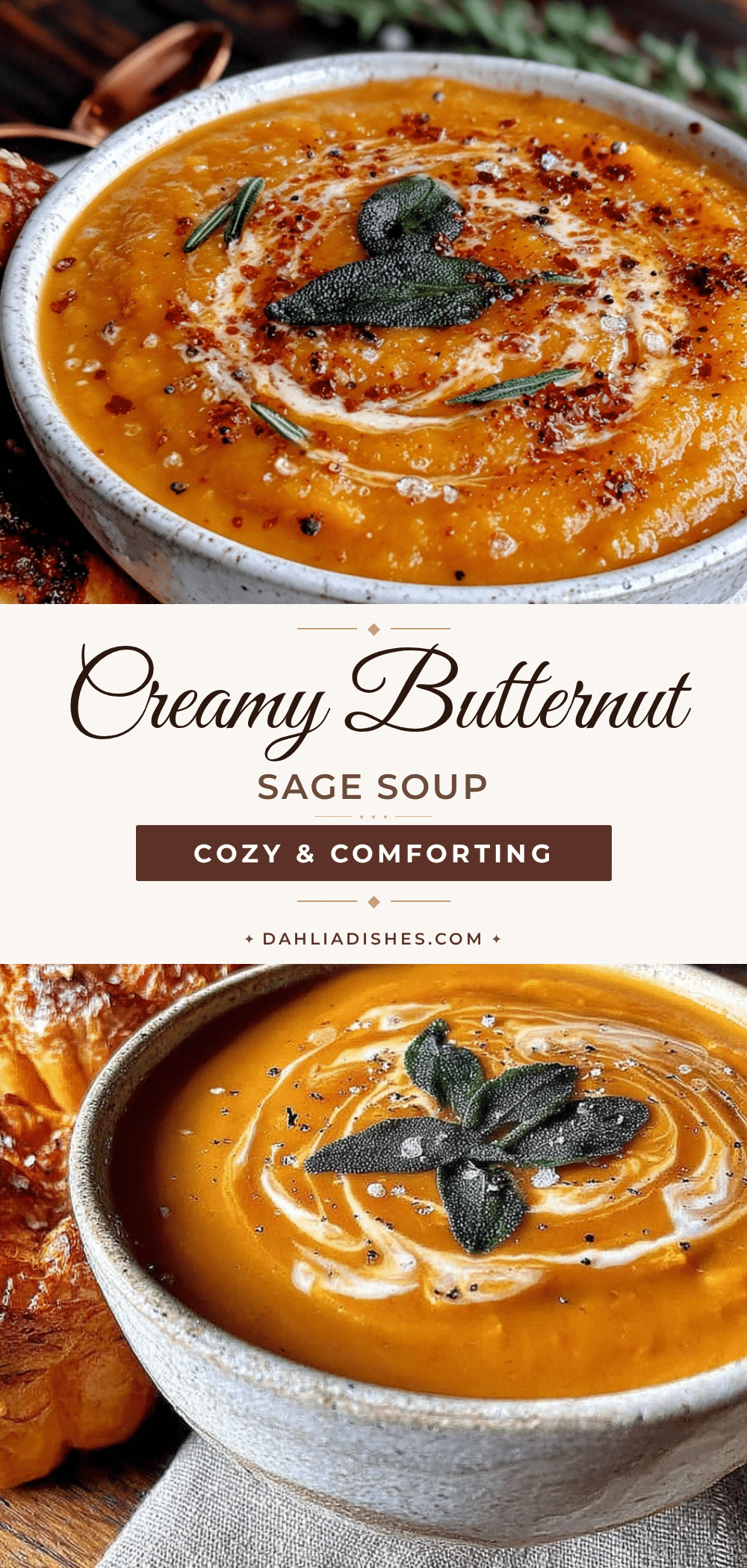 creamy roasted butternut sage soup recipe
