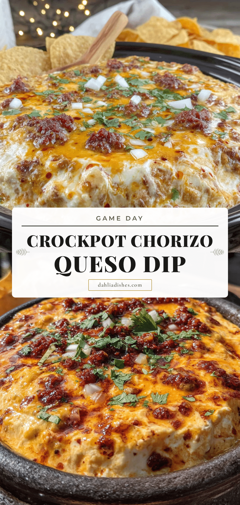 crockpot queso football dip with chorizo recipe
