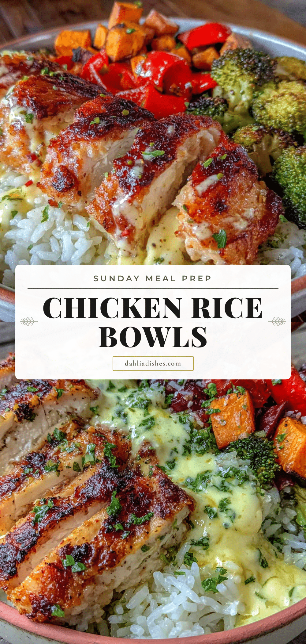 Easy Sunday Meal Prep Chicken and Rice Bowls recipe