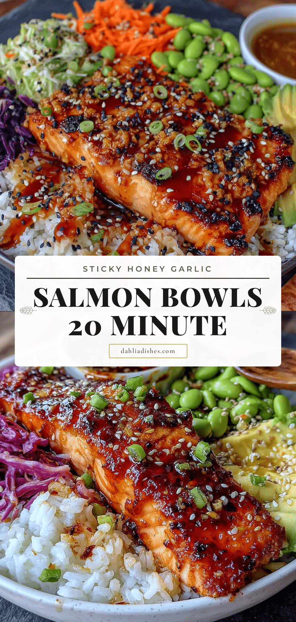 honey garlic salmon bowls recipe