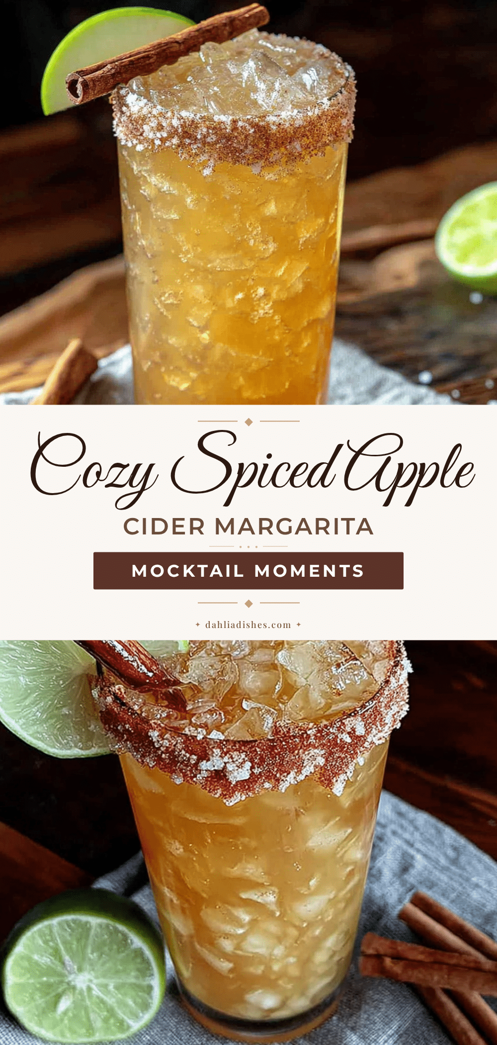 spiced apple cider margarita mocktail recipe