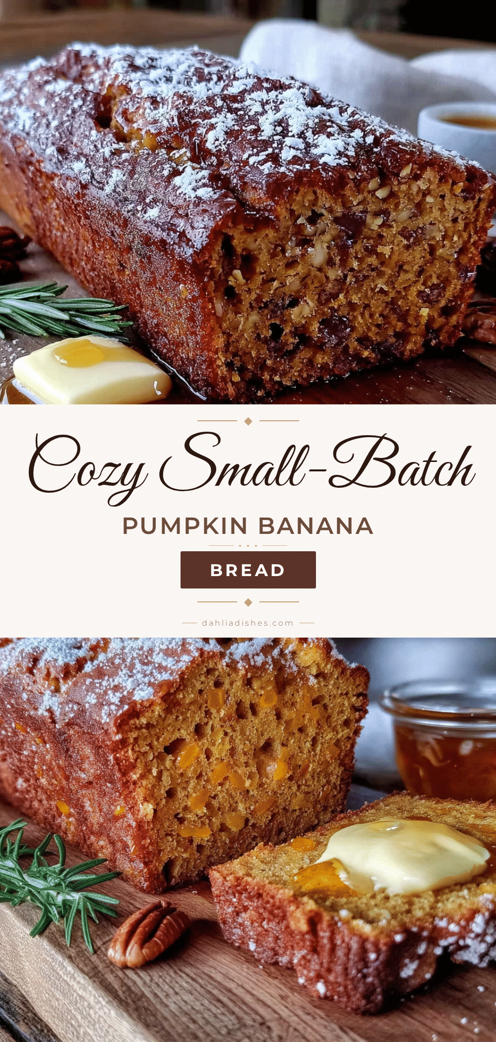 cozy small-batch pumpkin banana bread recipe