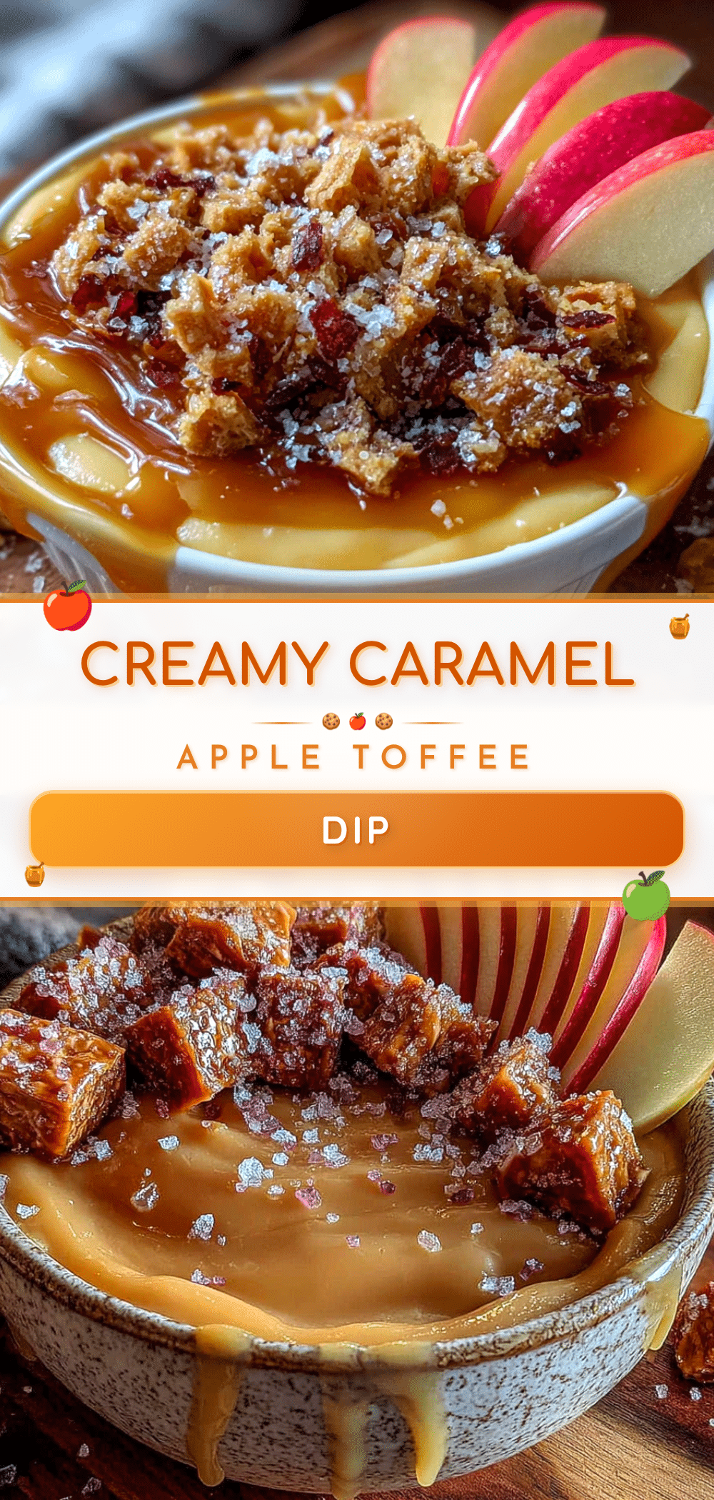 creamy caramel apple dip with toffee bits recipe