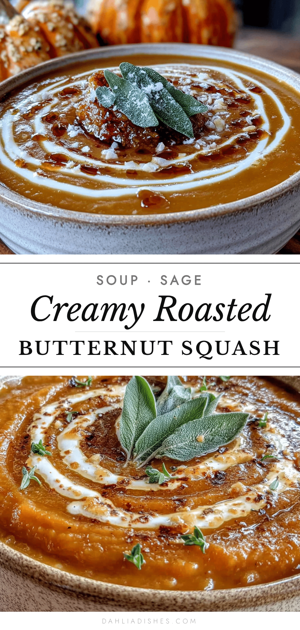 creamy roasted butternut squash soup with sage recipe