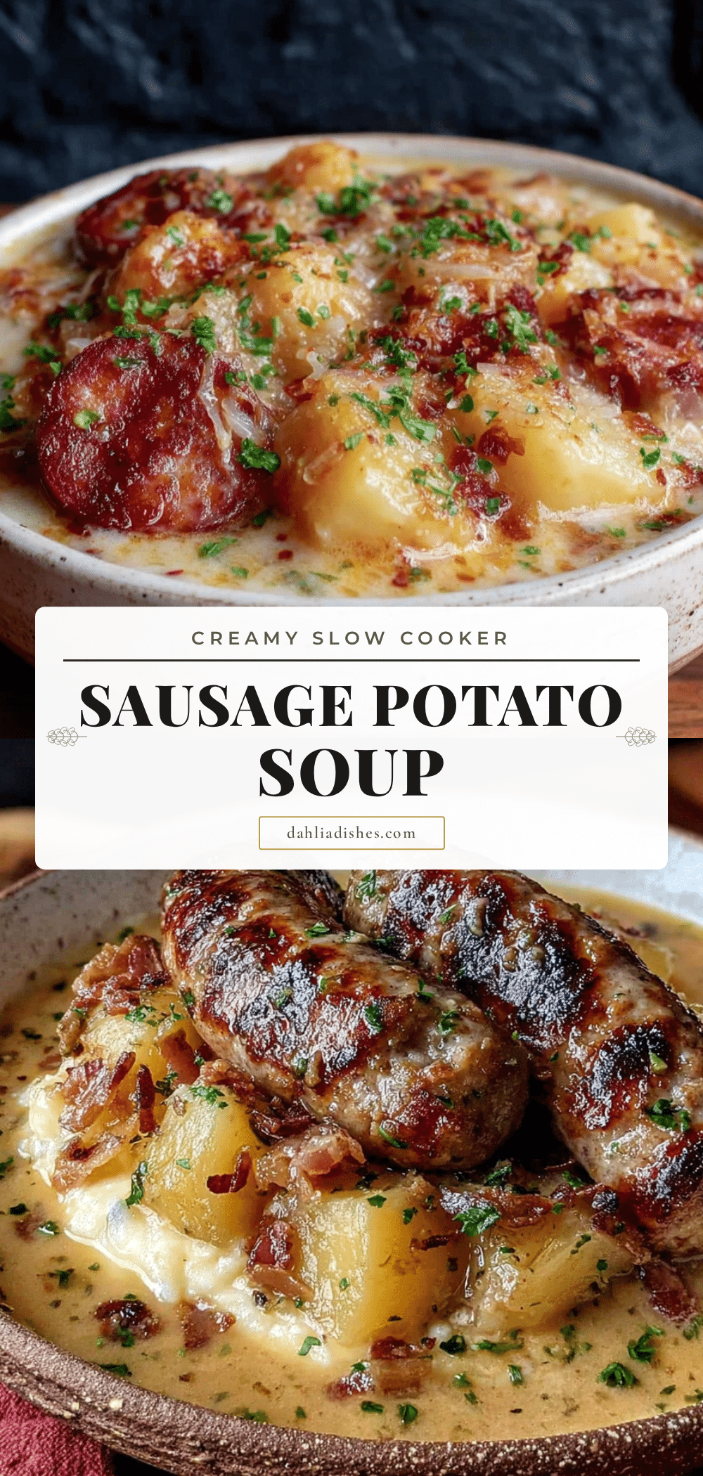 creamy slow cooker sausage potato soup recipe
