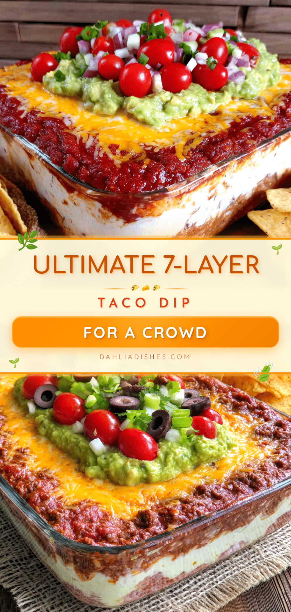 easy 7-layer taco dip for a crowd recipe