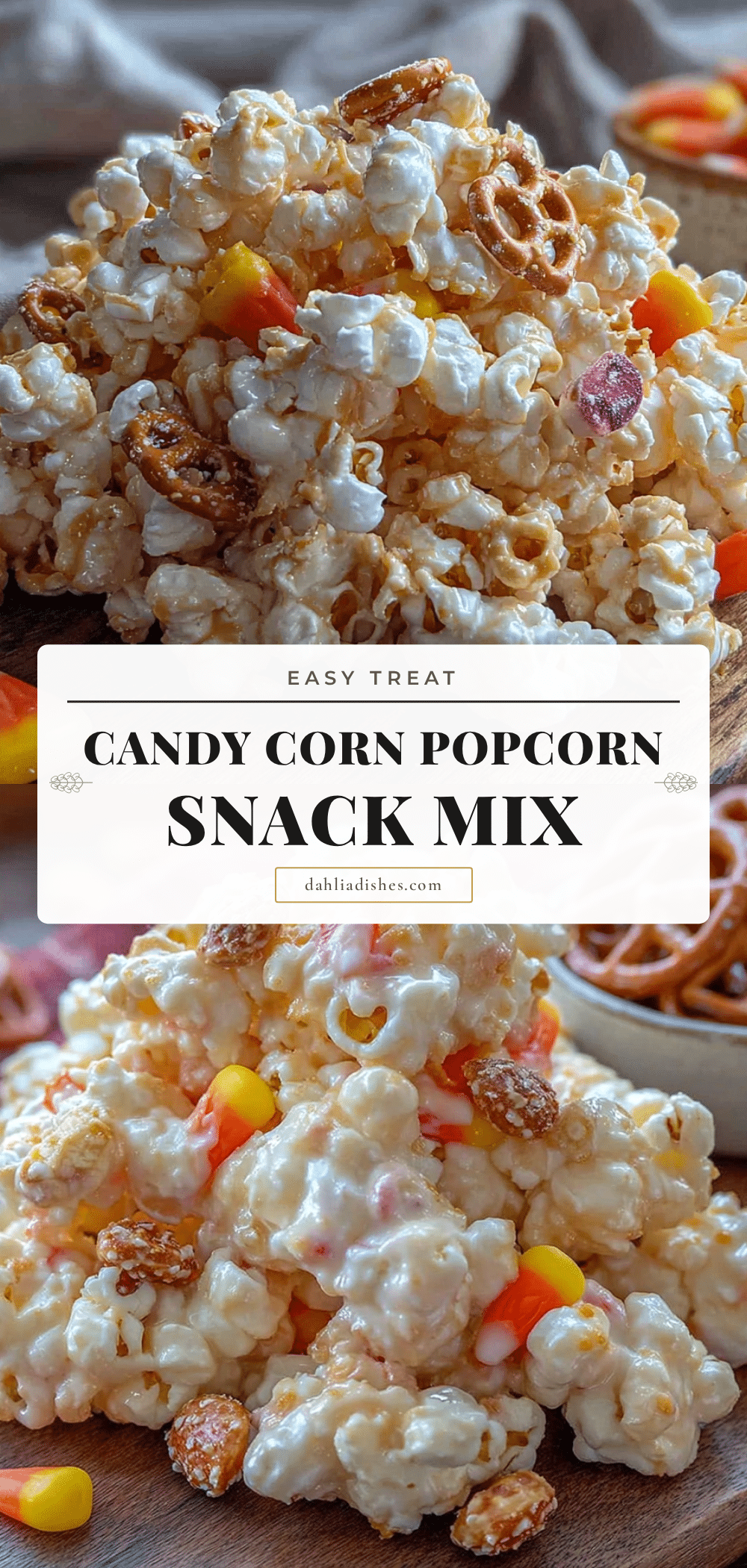 easy candy corn popcorn snack mix recipe