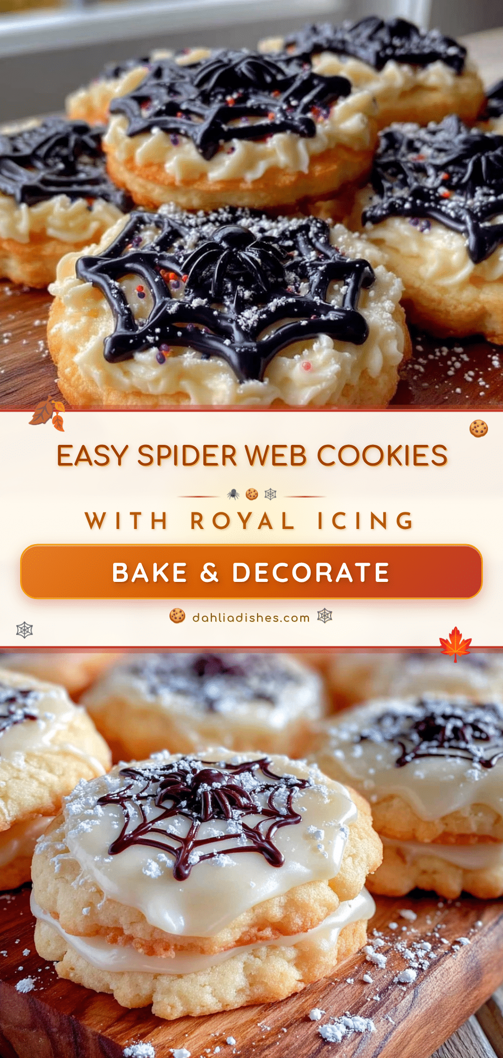 easy spider web cookies with royal icing recipe