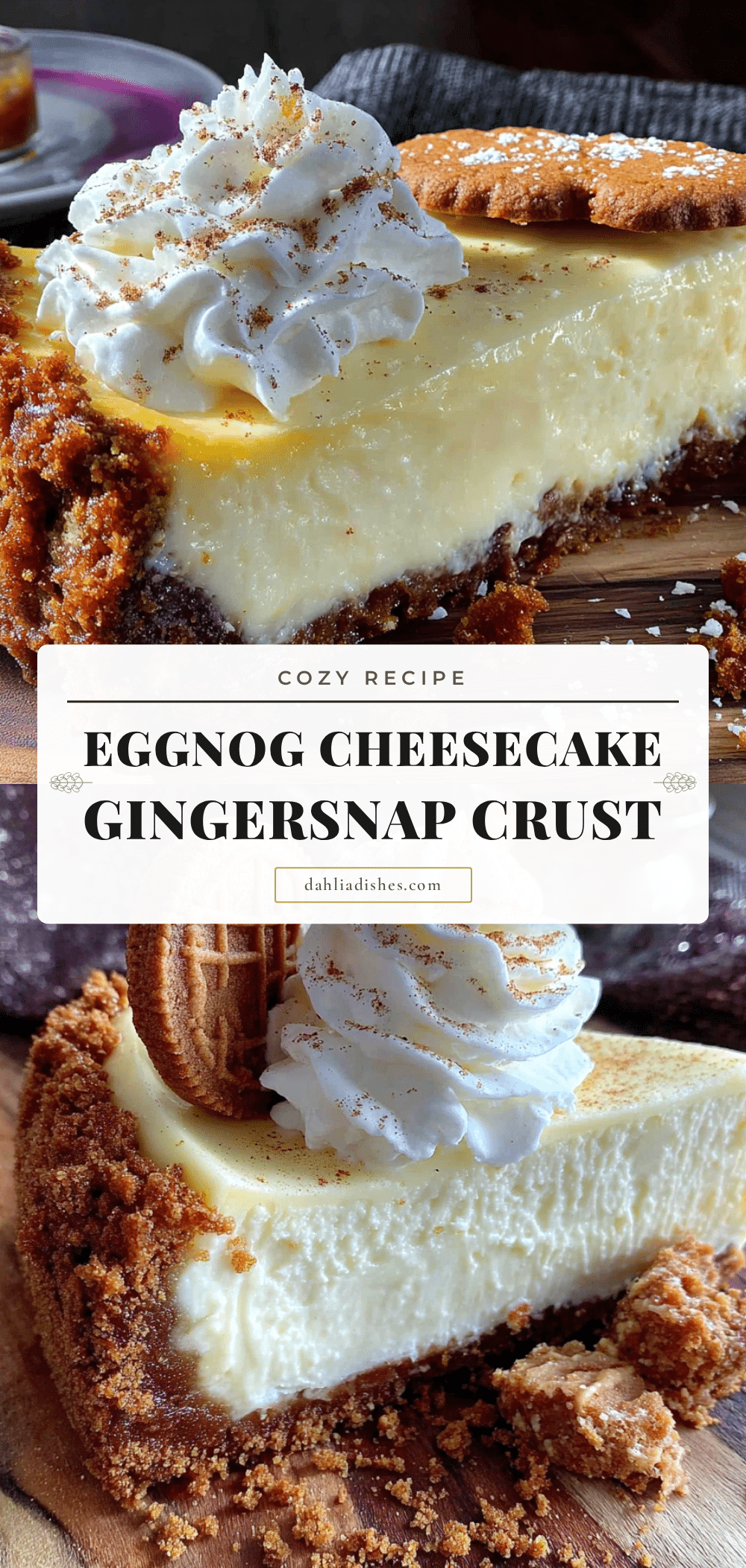 eggnog cheesecake with gingersnap crust recipe