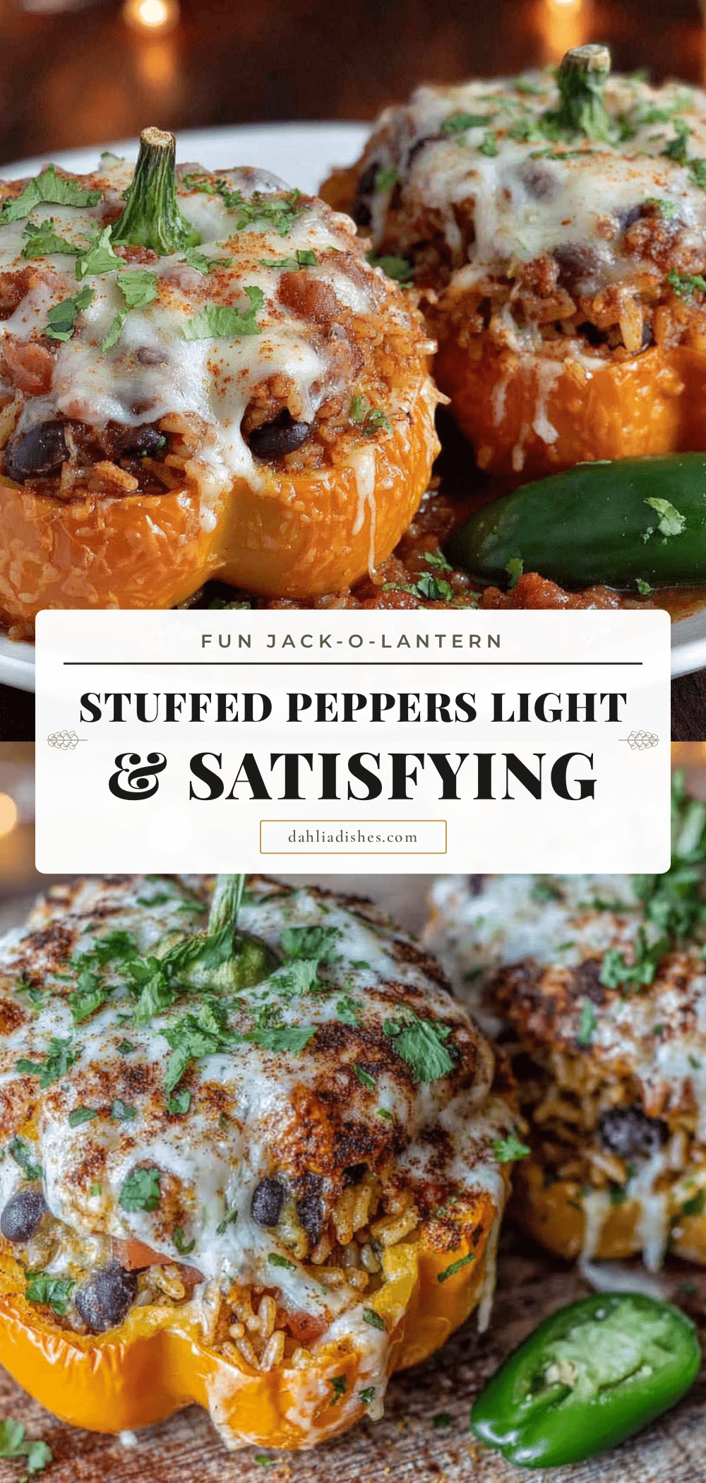 jack-o-lantern stuffed peppers recipe