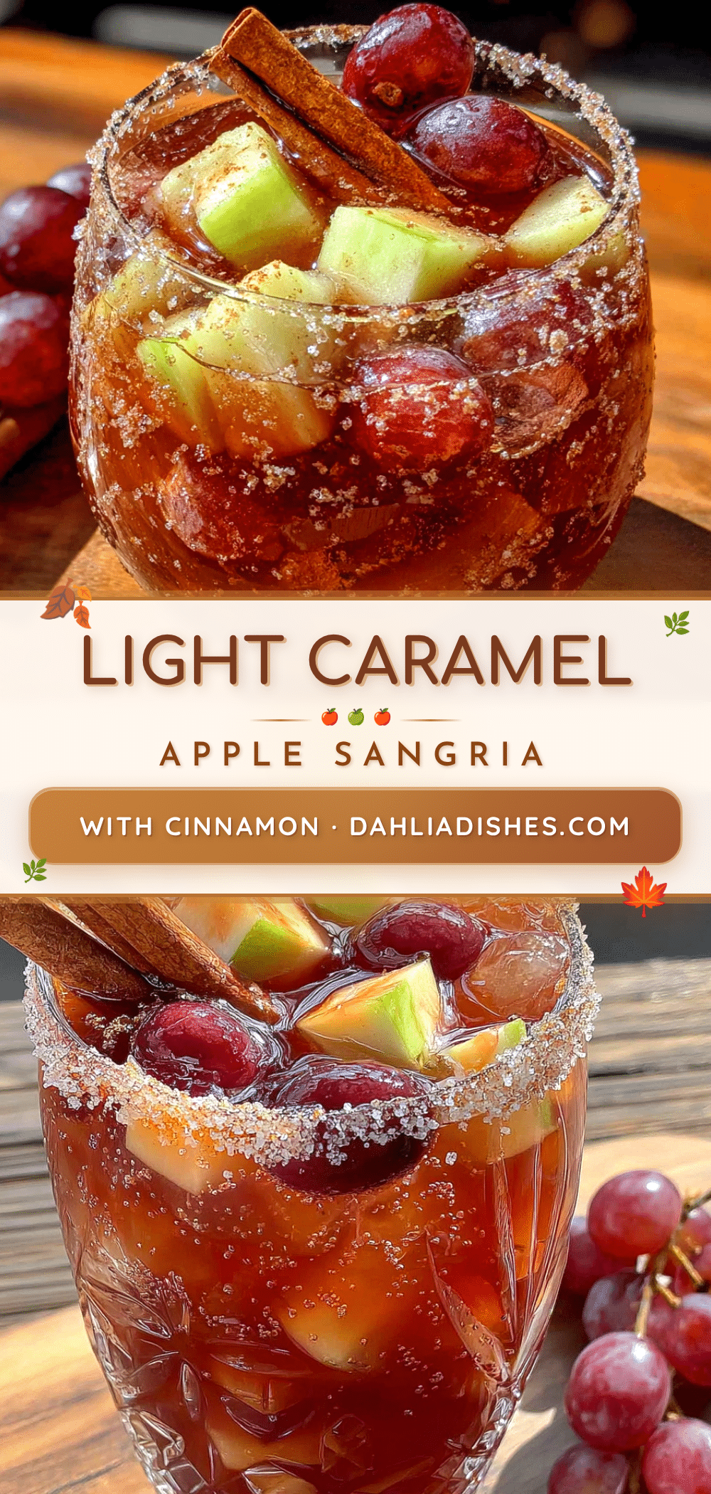 light caramel apple sangria with cinnamon recipe