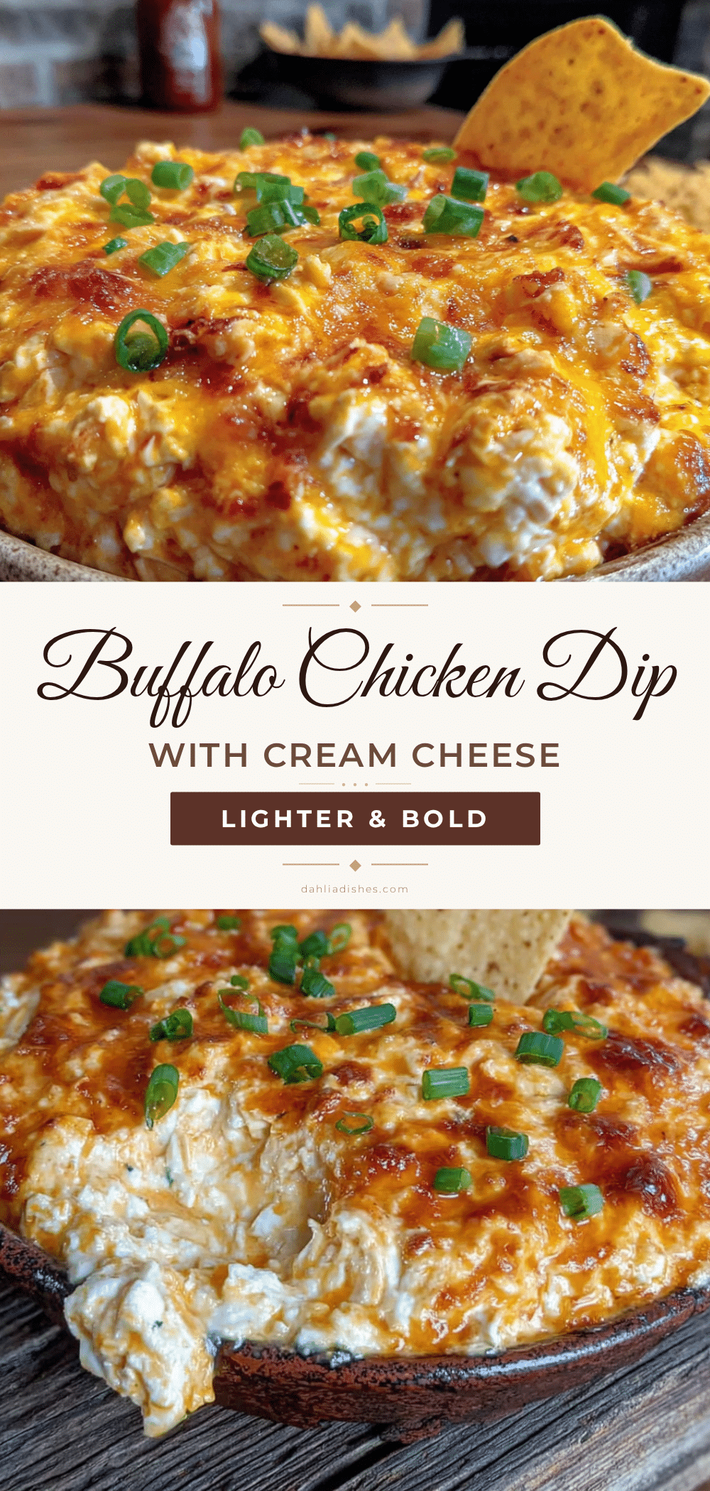 lighter buffalo chicken dip with cream cheese recipe