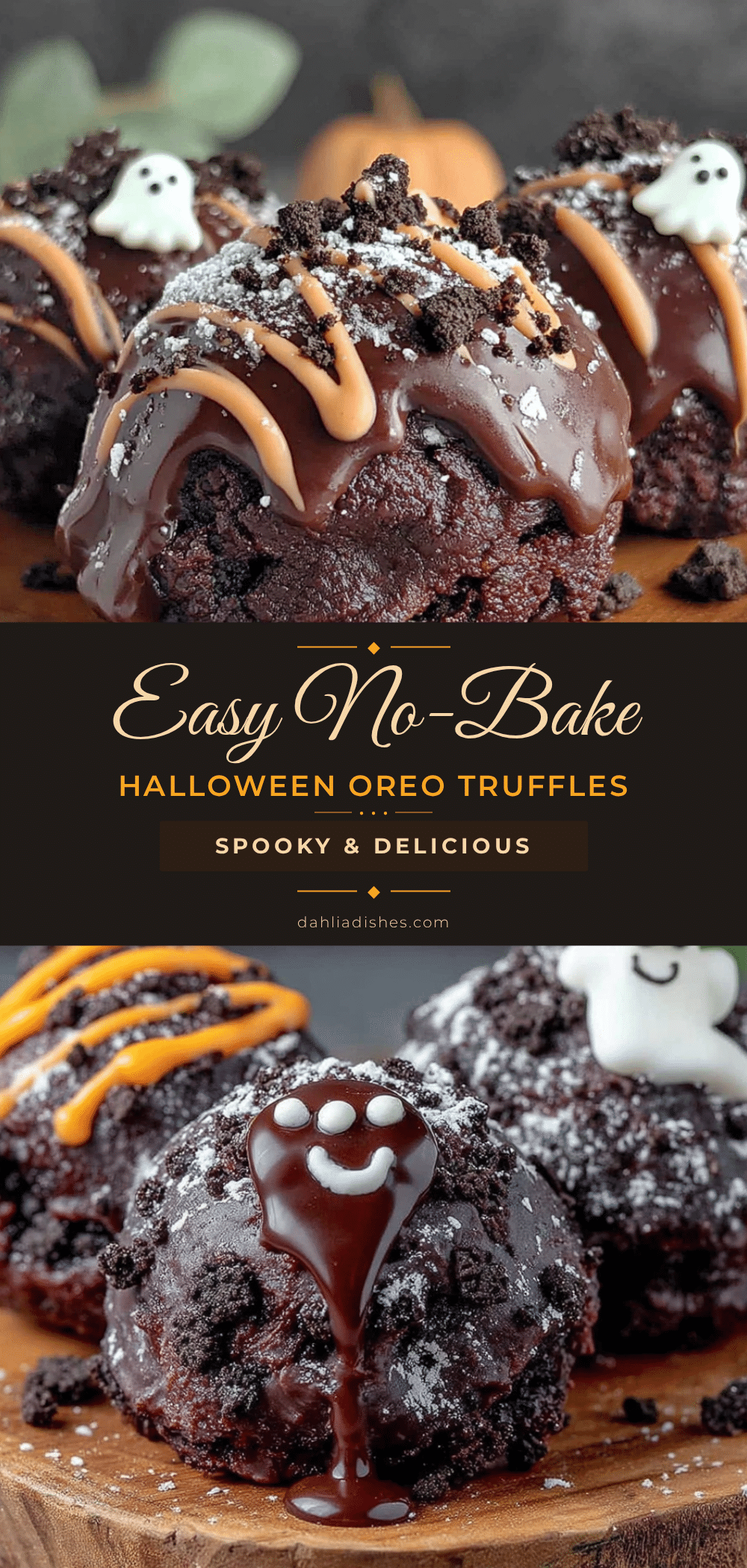 No-Bake Halloween Oreo Truffles recipe