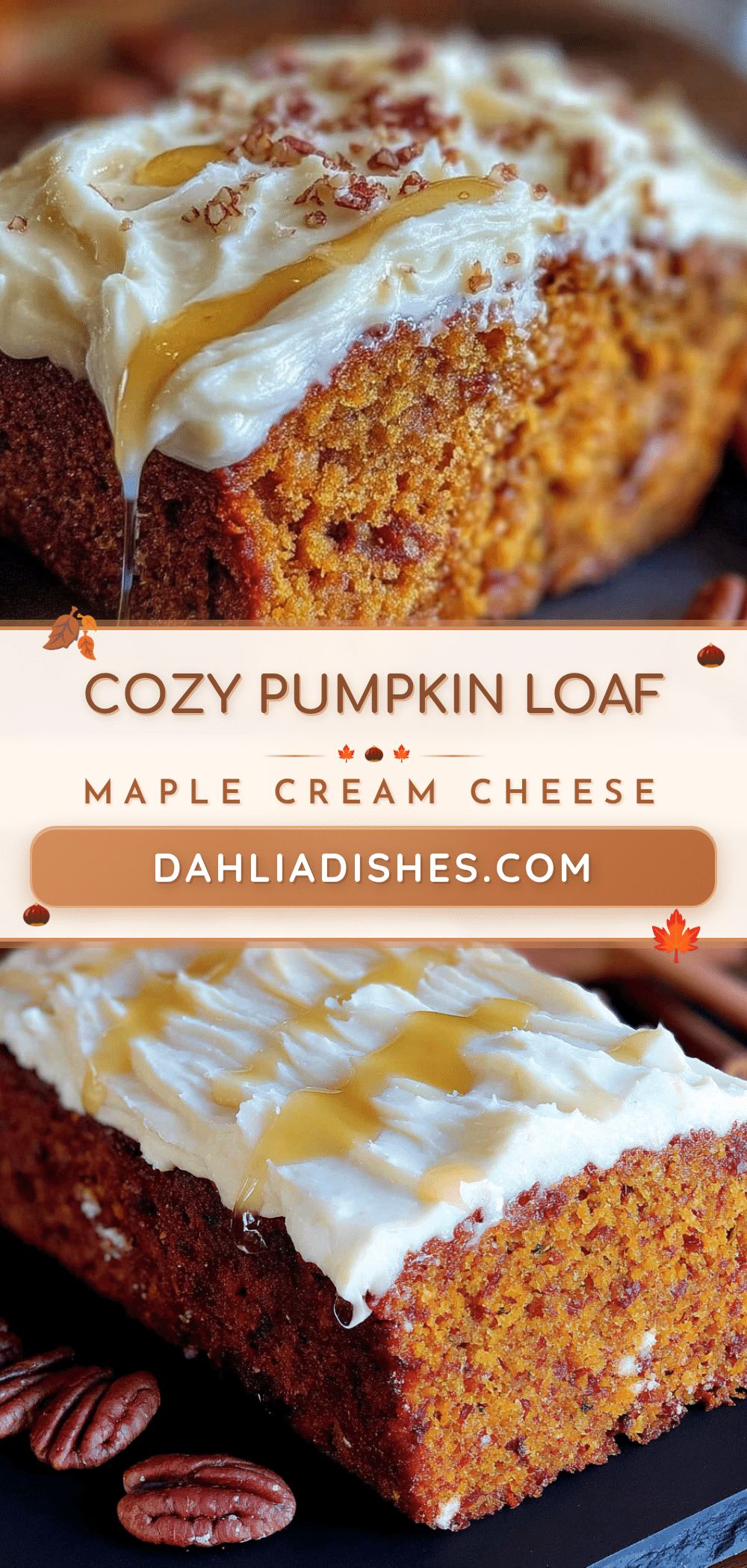 pumpkin loaf with maple cream cheese frosting recipe