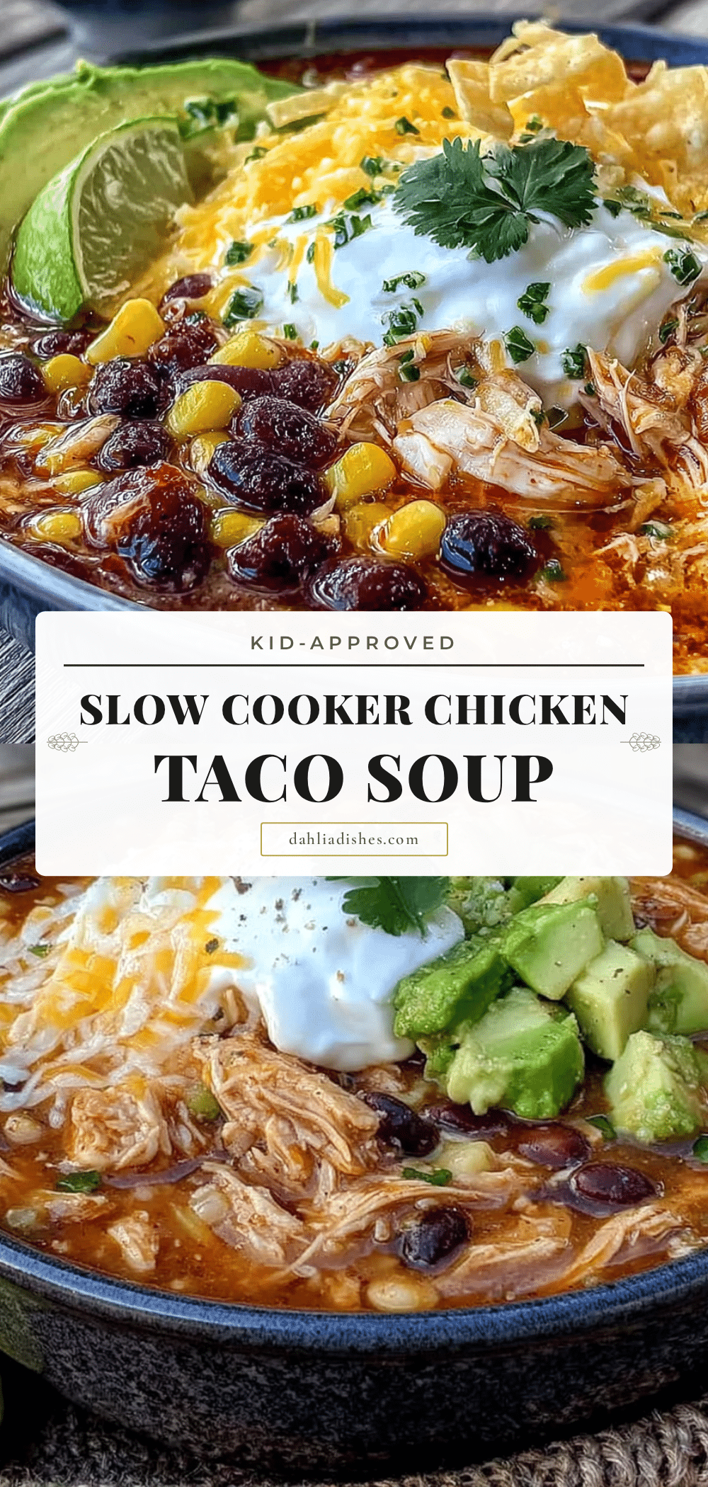 slow cooker chicken taco soup recipe