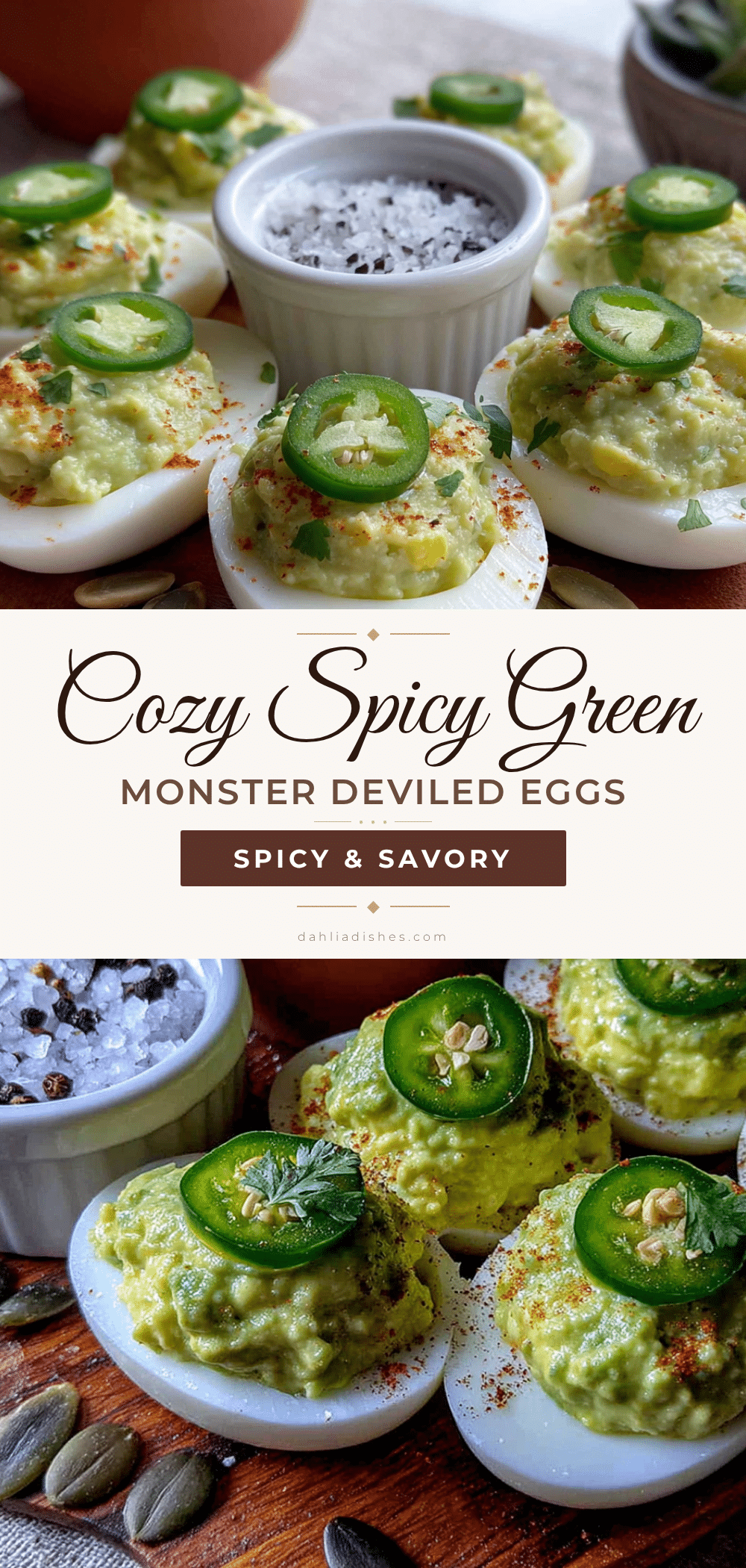 spicy green monster deviled eggs recipe