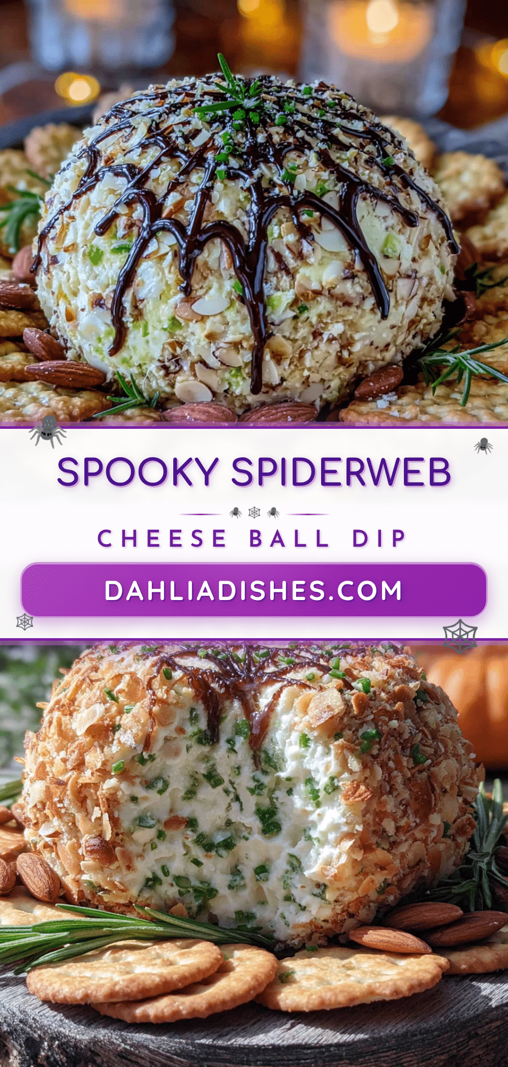 spiderweb cheese ball recipe