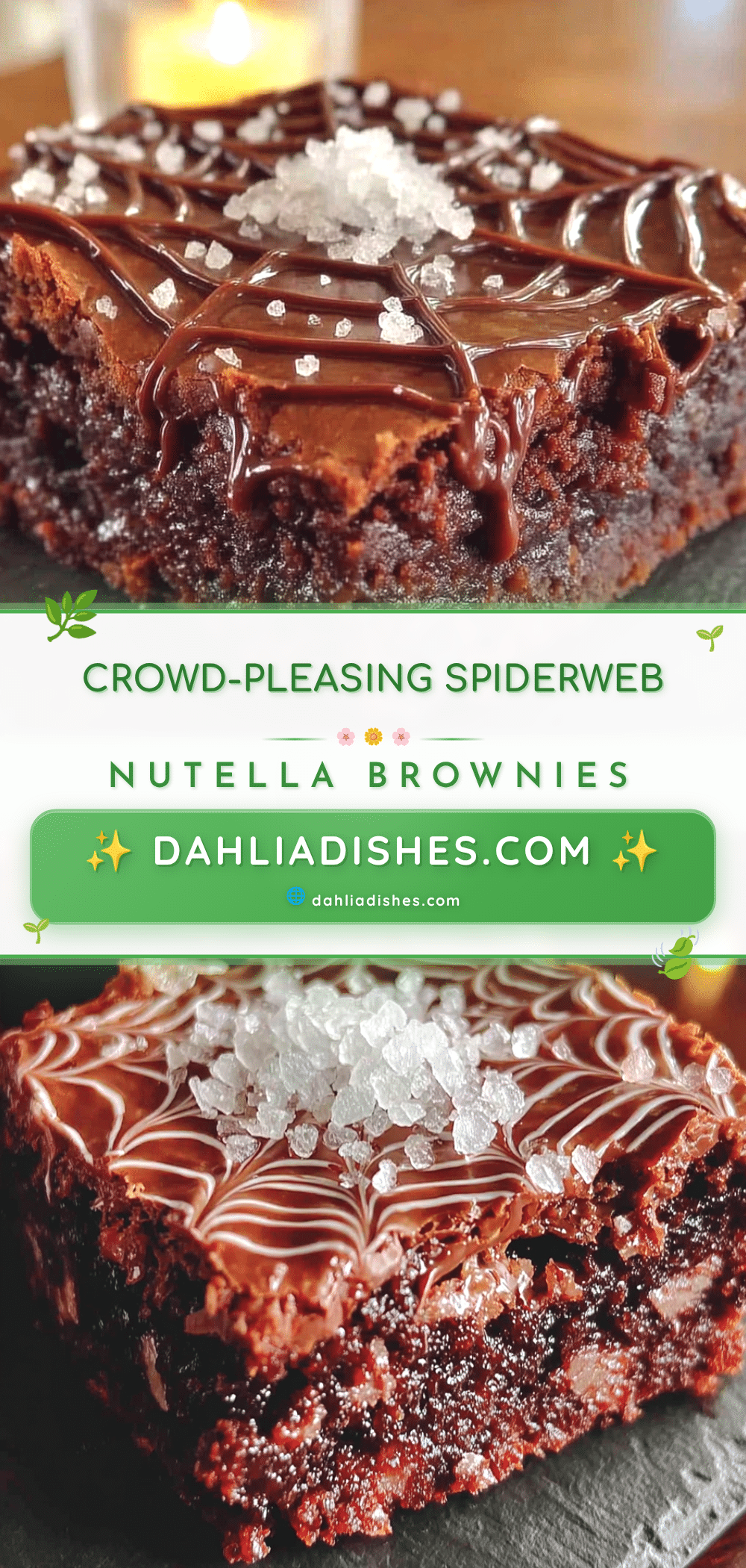 spiderweb nutella brownies recipe
