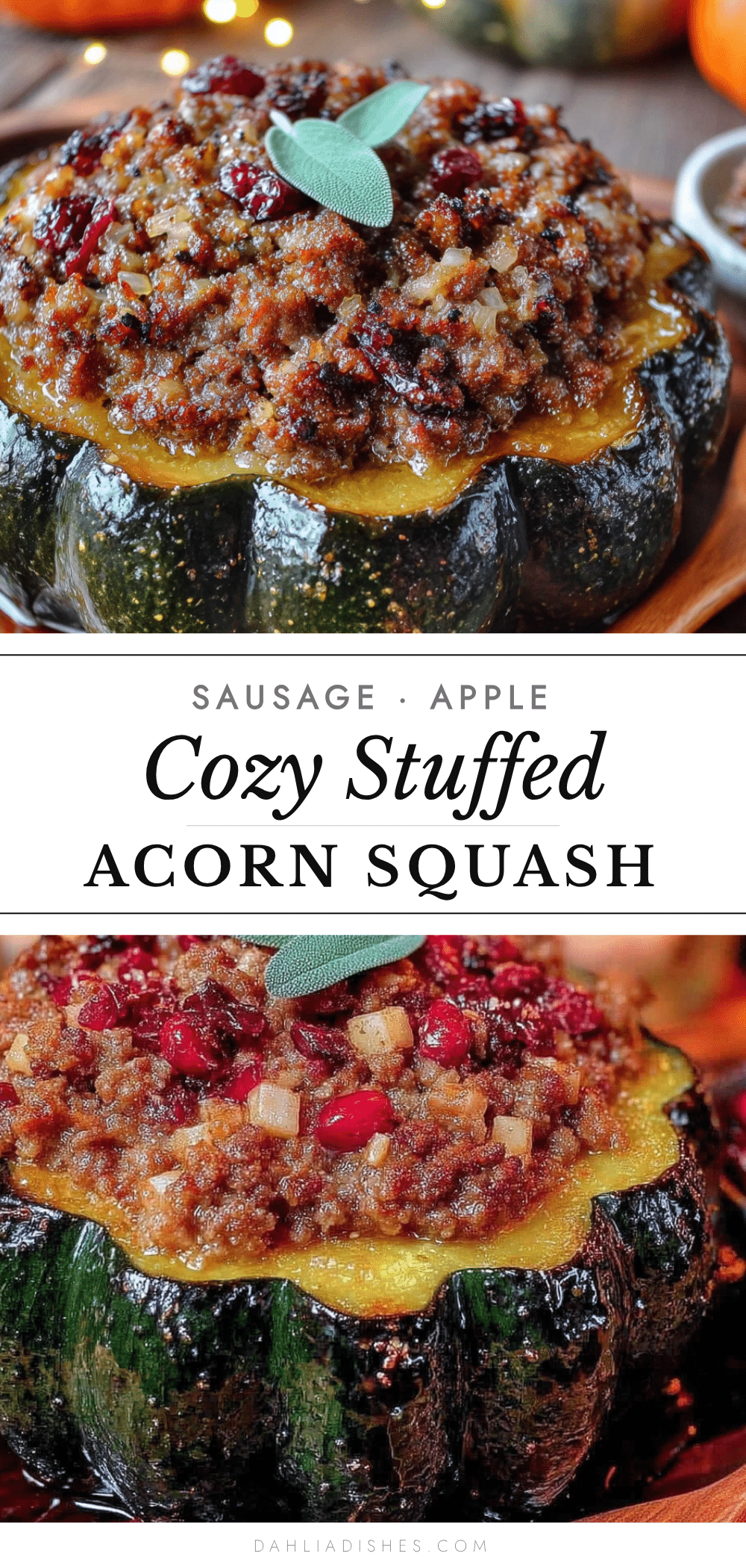 stuffed acorn squash with sausage and apple recipe