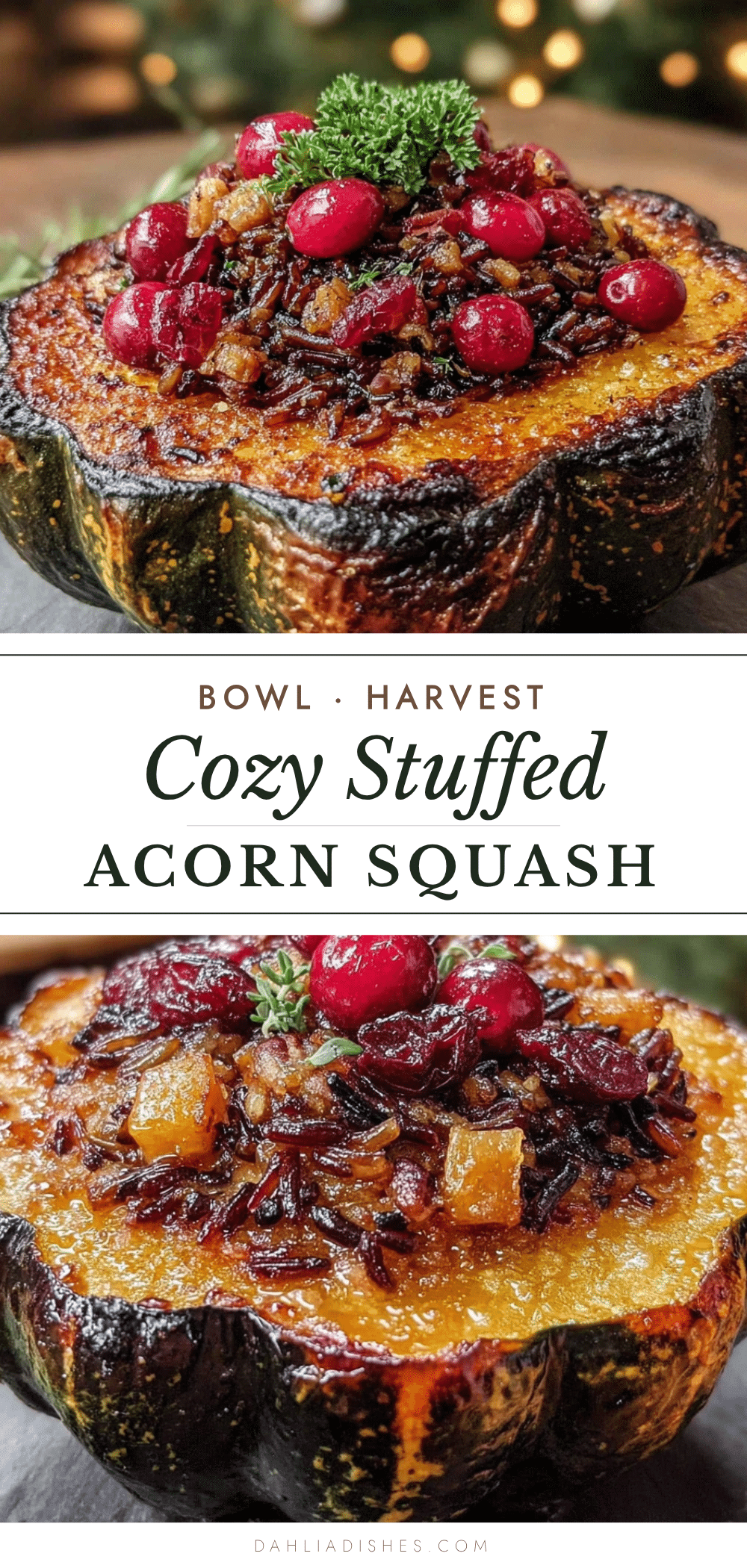 stuffed acorn squash with wild rice and cranberries recipe