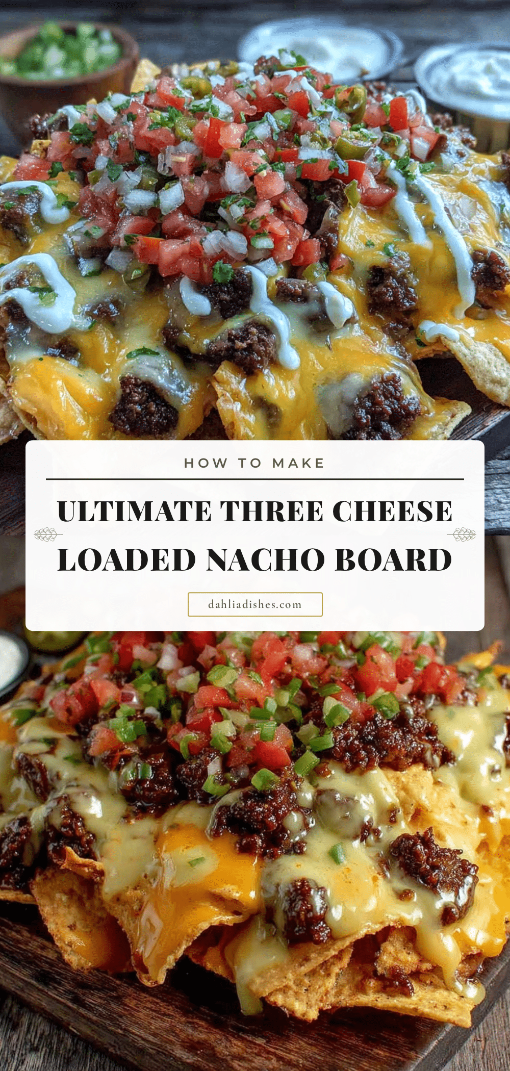 three cheese loaded nacho board recipe