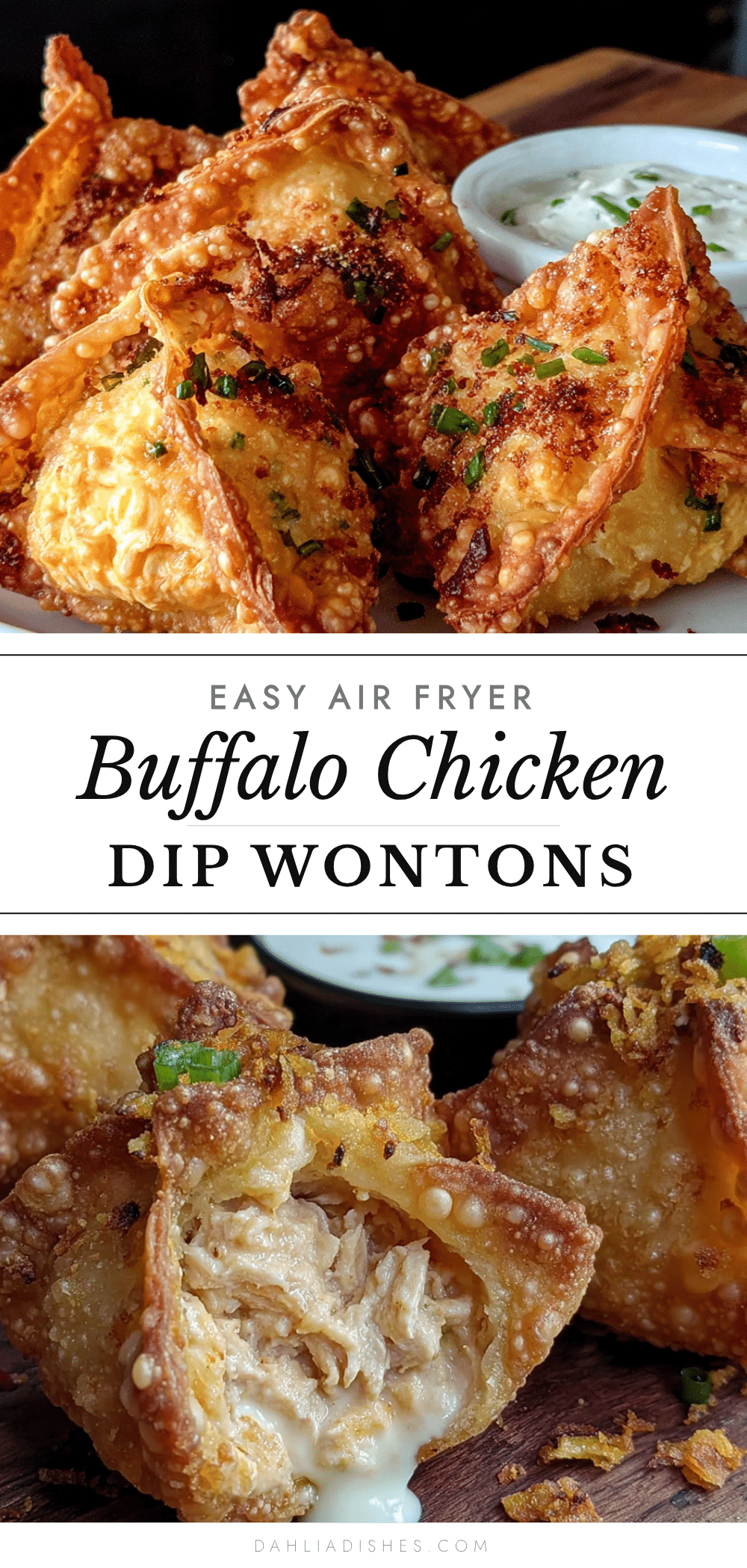 air fryer buffalo chicken dip wontons recipe