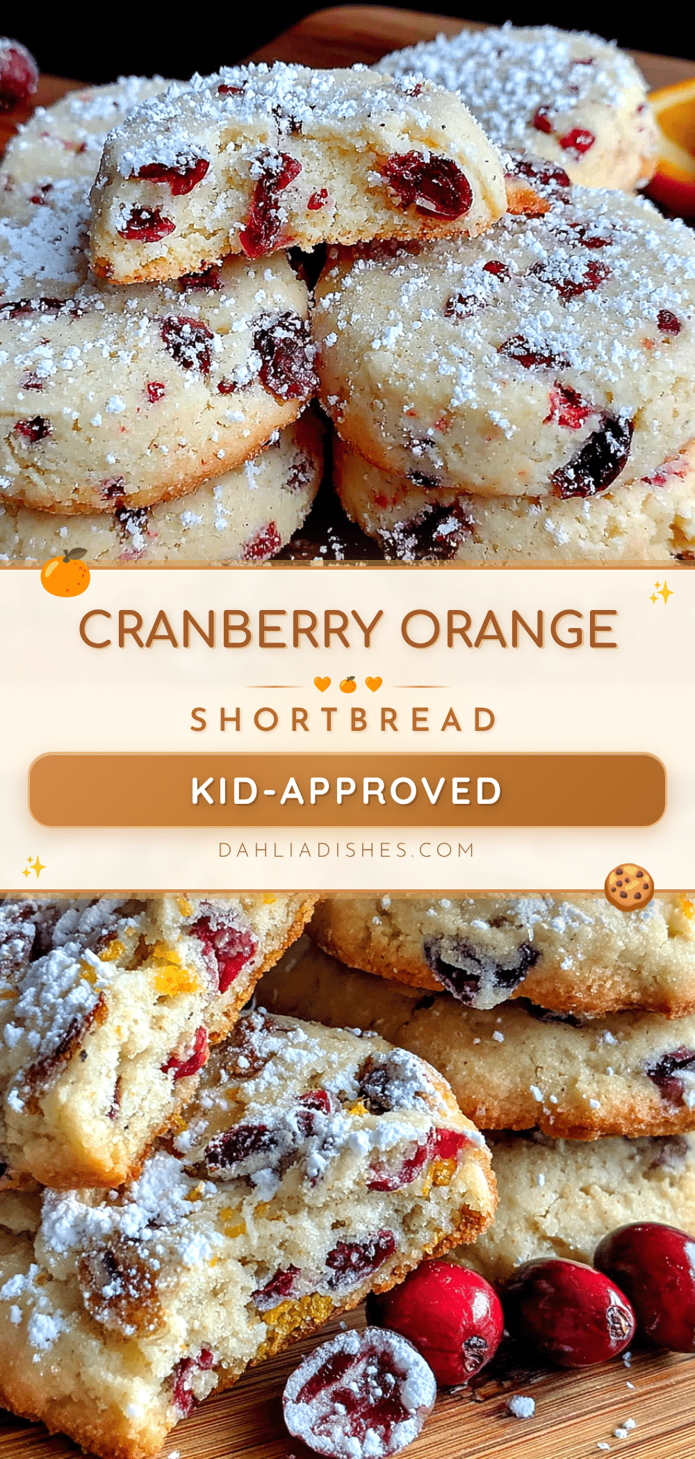 cranberry orange shortbread cookies recipe