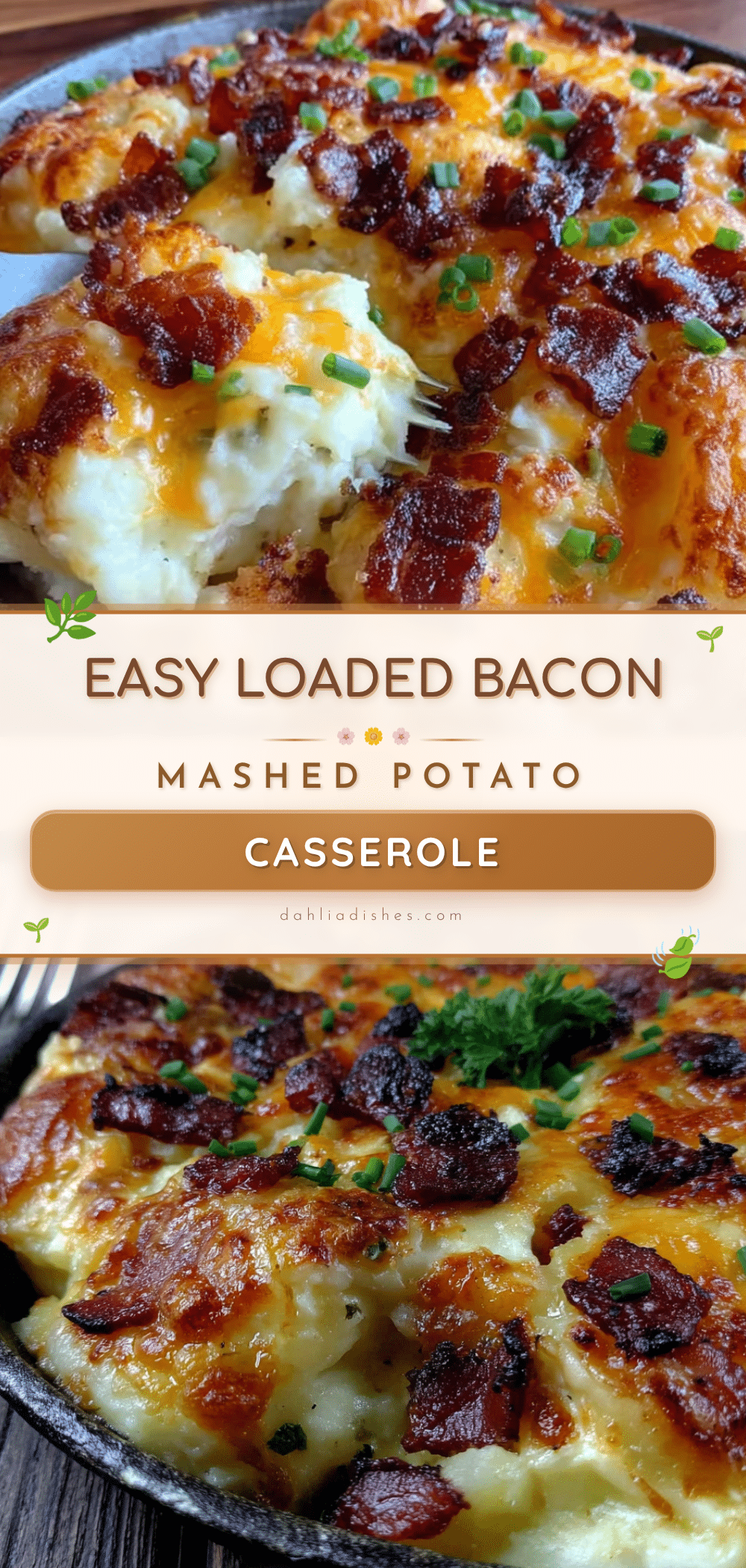 Easy Loaded Bacon Mashed Potato Casserole recipe