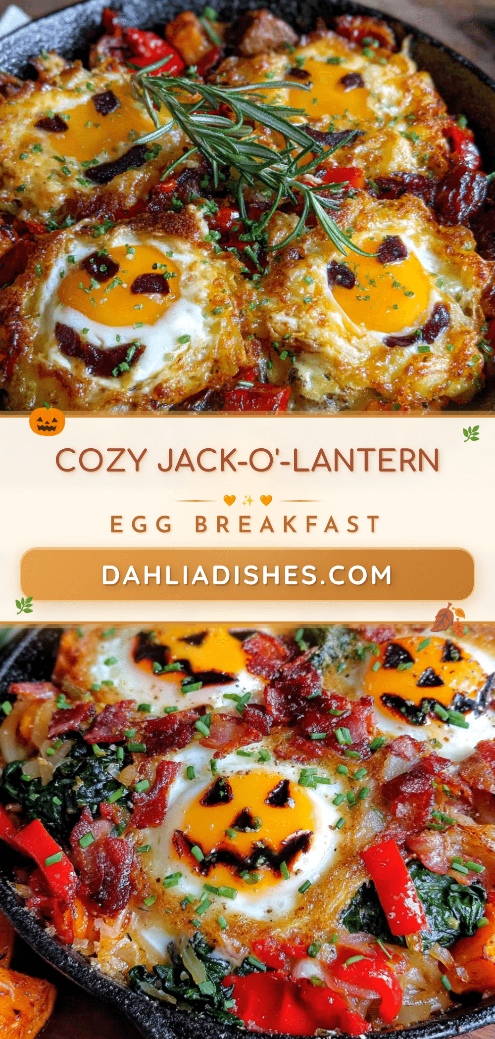 jack-o-lantern egg breakfast skillet recipe