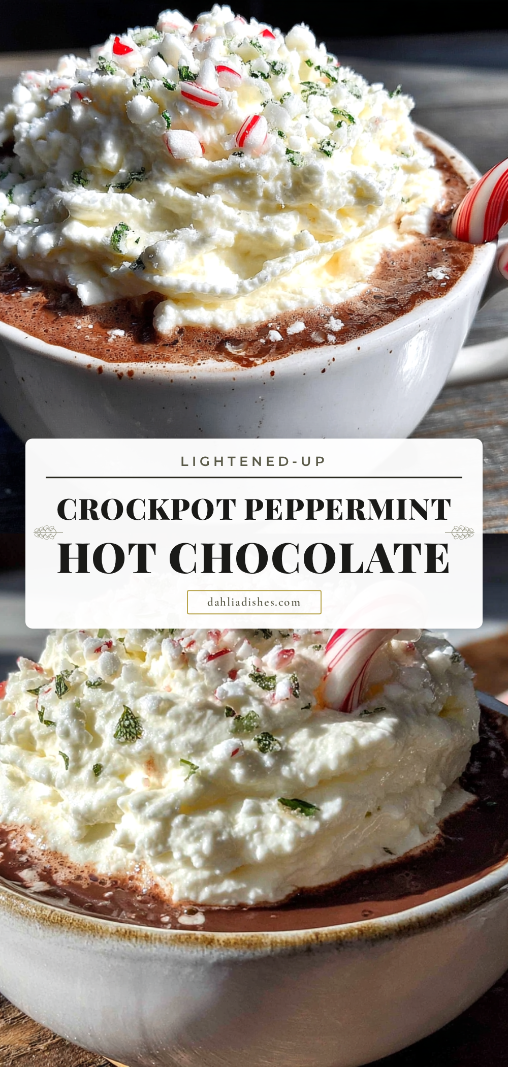 lightened up crockpot peppermint hot chocolate recipe