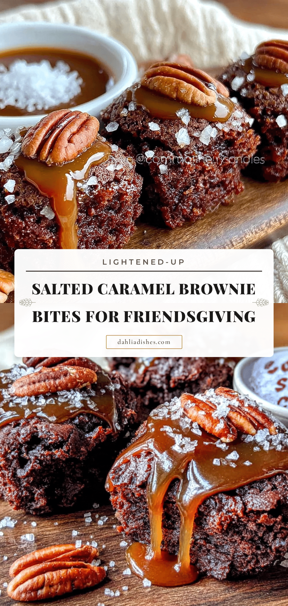 lightened-up salted caramel brownie bites recipe