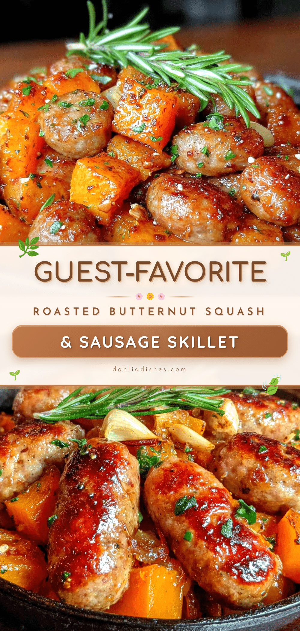 roasted butternut squash and sausage skillet recipe