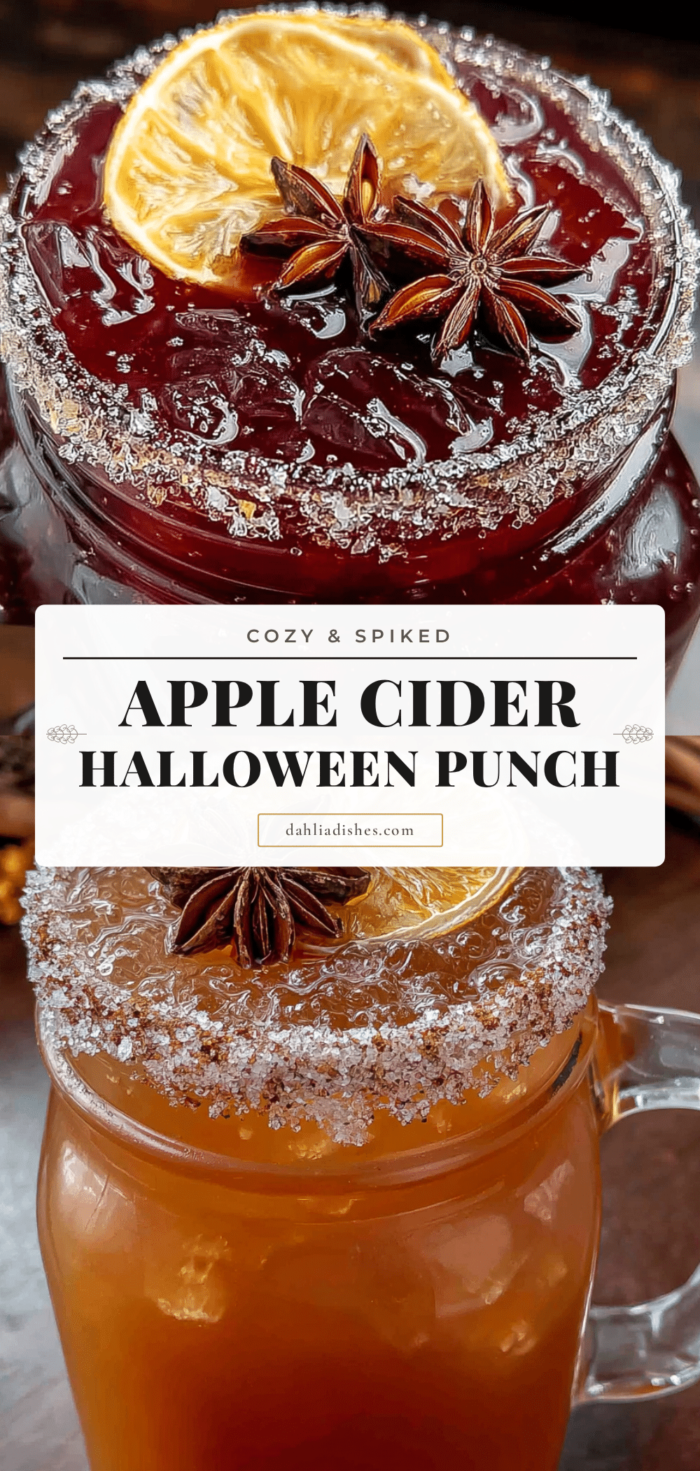 spiked apple cider Halloween punch recipe