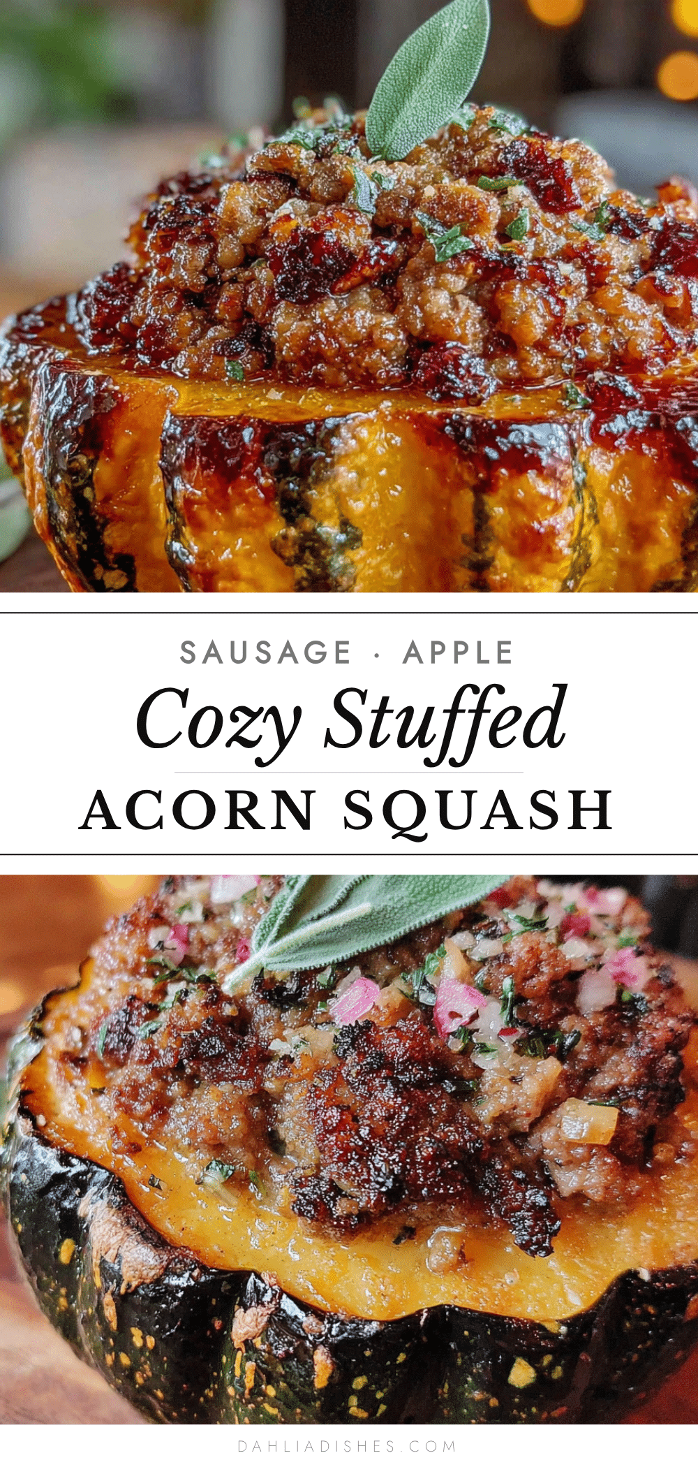 stuffed acorn squash with sausage and apple recipe