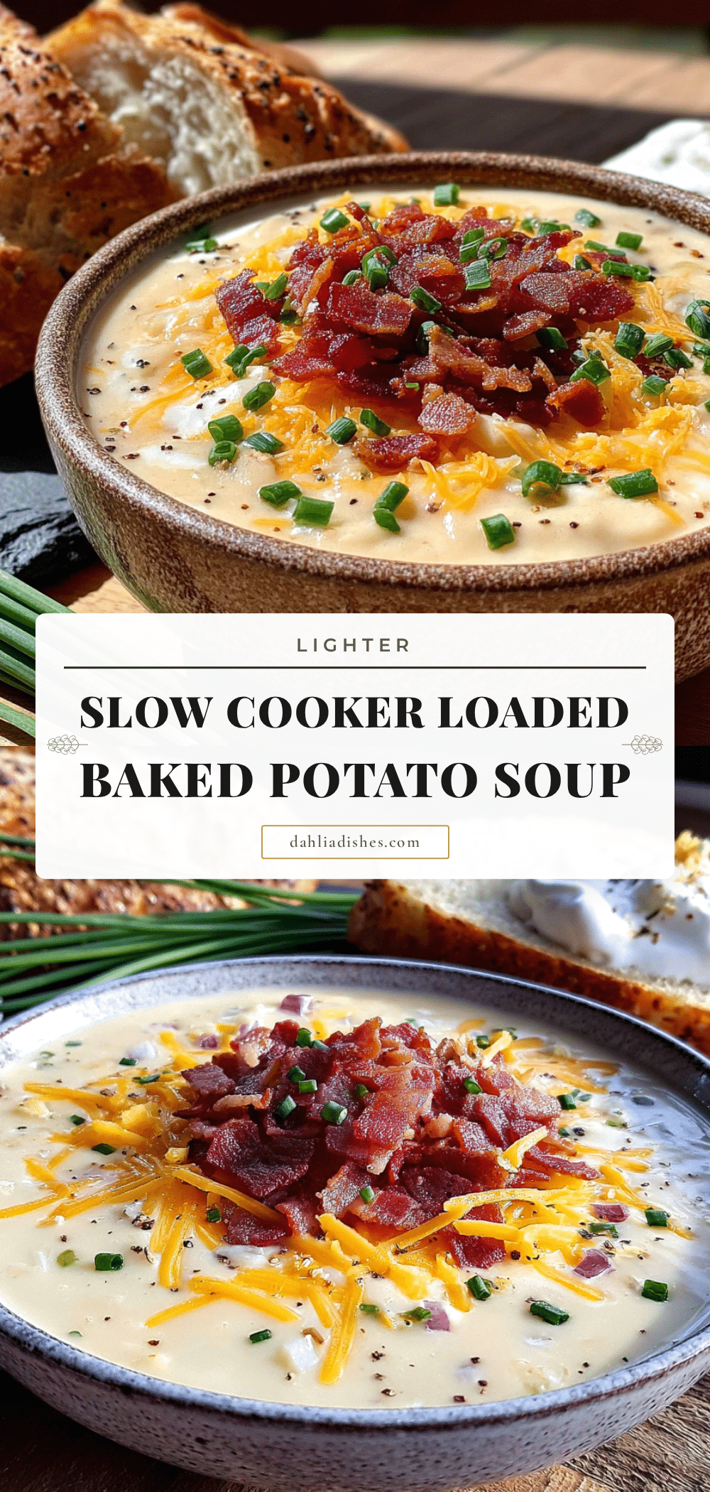 lighter slow cooker loaded baked potato soup recipe
